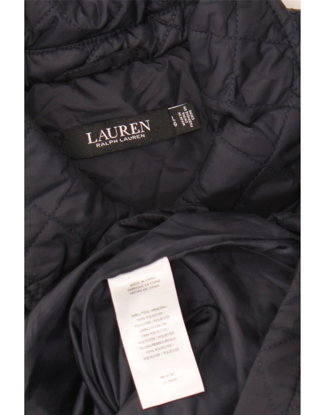 Ralph Lauren Womens Quilted Gilet UK 16 Large Navy Blue Polyester