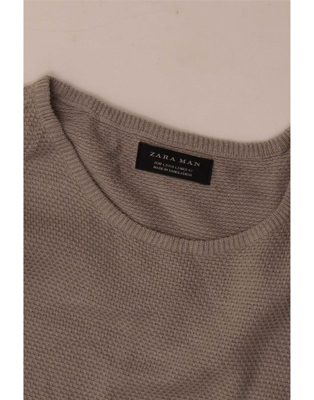 Zara Mens Boat Neck Jumper Sweater Large Grey
