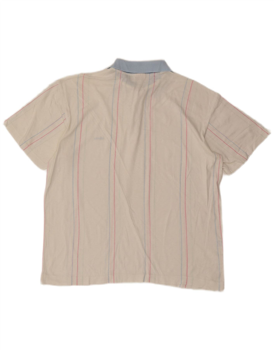 Ellesse Mens Polo Shirt Medium White Striped Cotton
