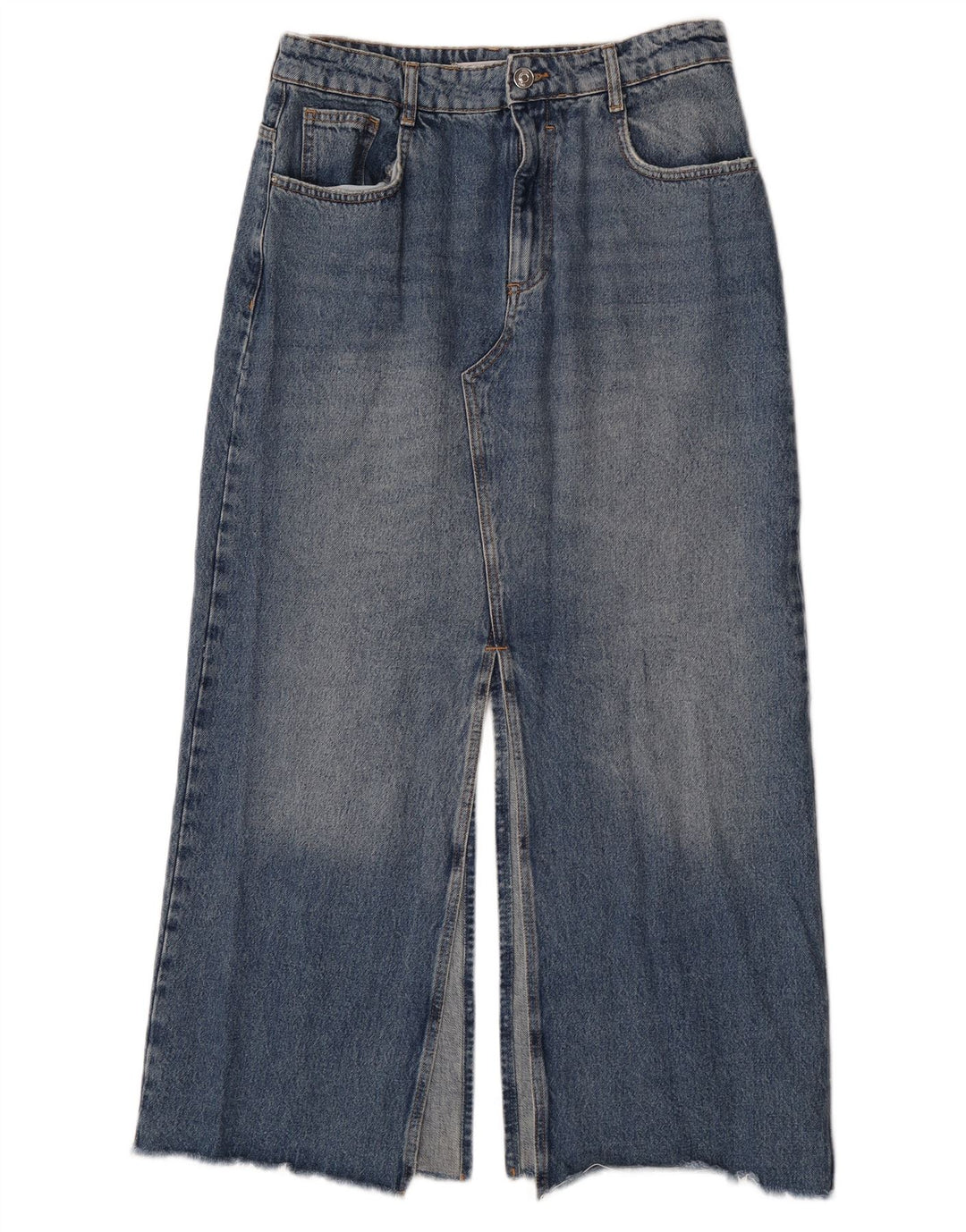 Zara Womens Denim Skirt Large W30 Blue