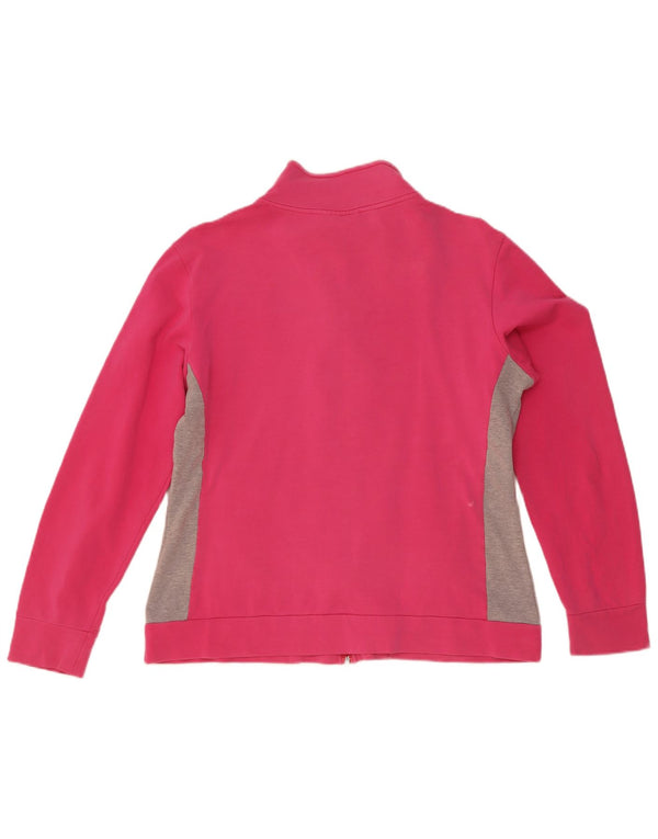 Ellesse Womens Tracksuit Top Jacket UK 18 XL Pink Colourblock Cotton