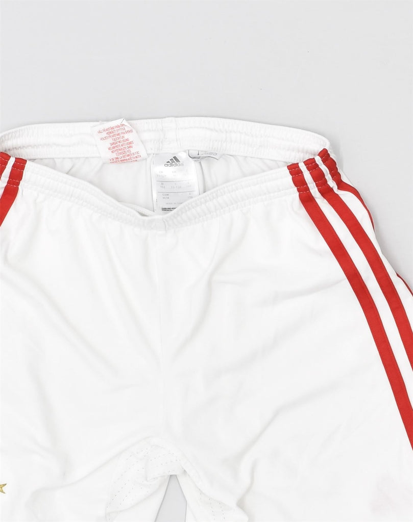 ADIDAS Boys Sport Shorts 11-12 Years White Polyester | Vintage Adidas | Thrift | Second-Hand Adidas | Used Clothing | Messina Hembry 