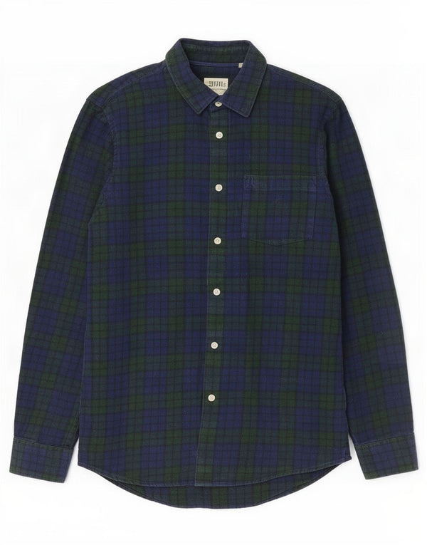 Jack Wills Mens Flannel Shirt Small Navy Blue Cotton