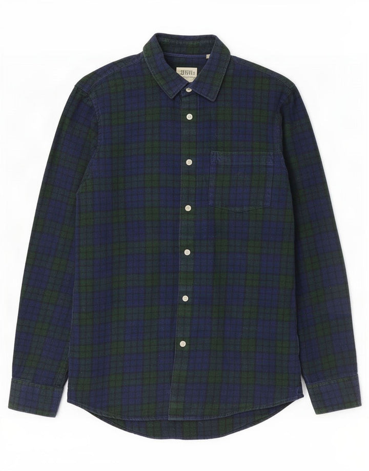 Jack Wills Mens Flannel Shirt Small Navy Blue Cotton