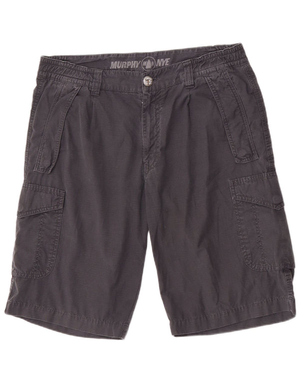Murphy & Nye Mens Cargo Shorts W36 Large Navy Blue Cotton
