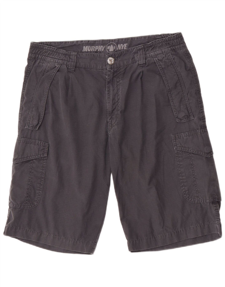 Murphy & Nye Mens Cargo Shorts W36 Large Navy Blue Cotton