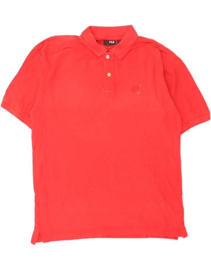 FILA Mens Polo Shirt Medium Red Cotton Vintage Fila and Second-Hand Fila from Messina Hembry 