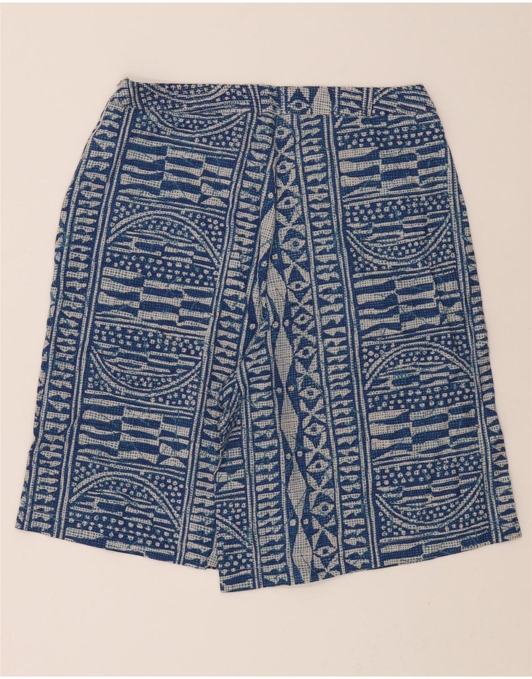 VINTAGE Womens Casual Shorts W28 Medium Blue Geometric Cotton Vintage Vintage and Second-Hand Vintage from Messina Hembry 