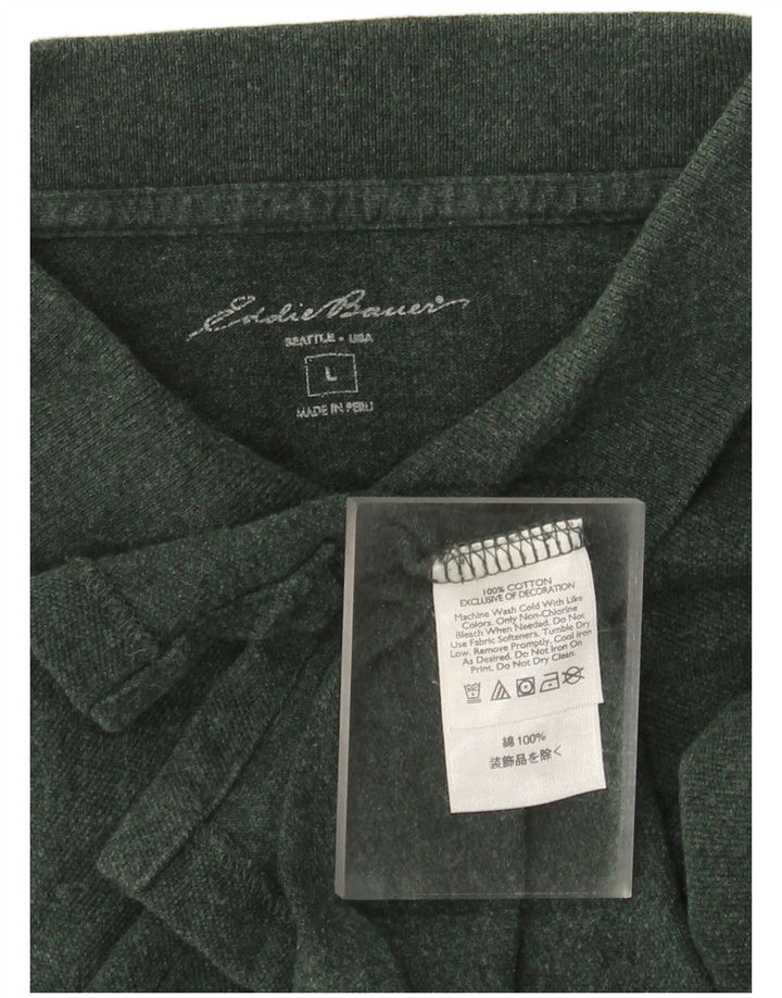 Eddie Bauer Mens Polo Shirt Large Green Cotton