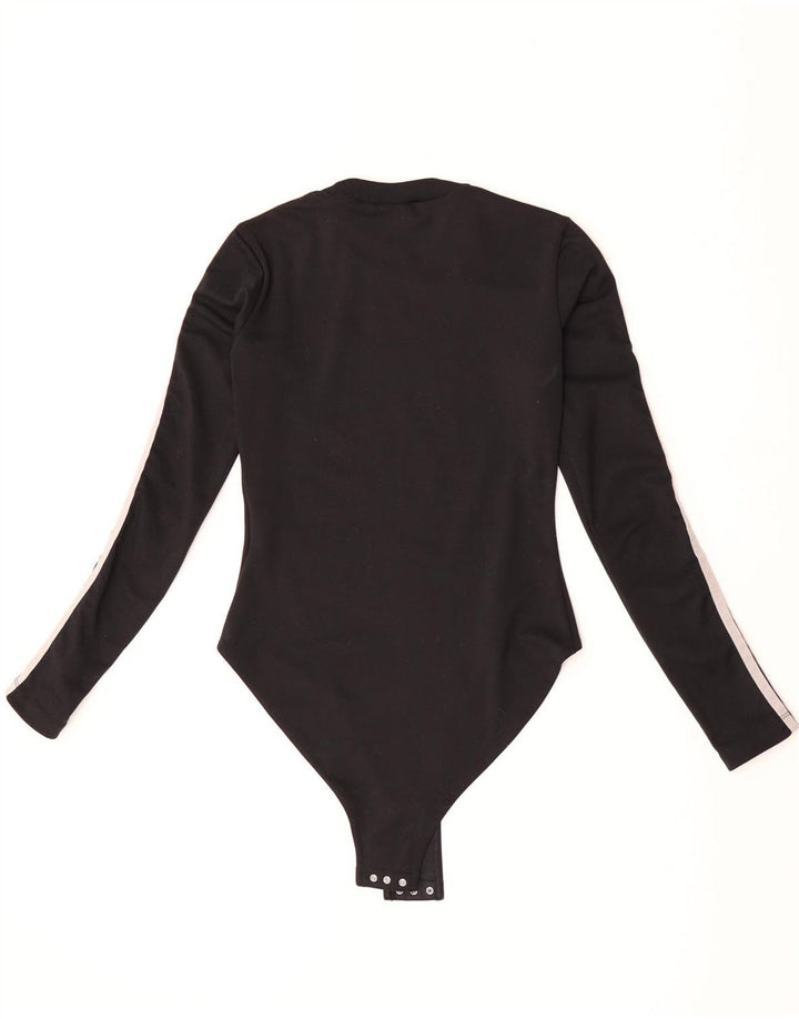 Adidas Womens Long Sleeve Bodysuit UK 8 Small Black Polyester