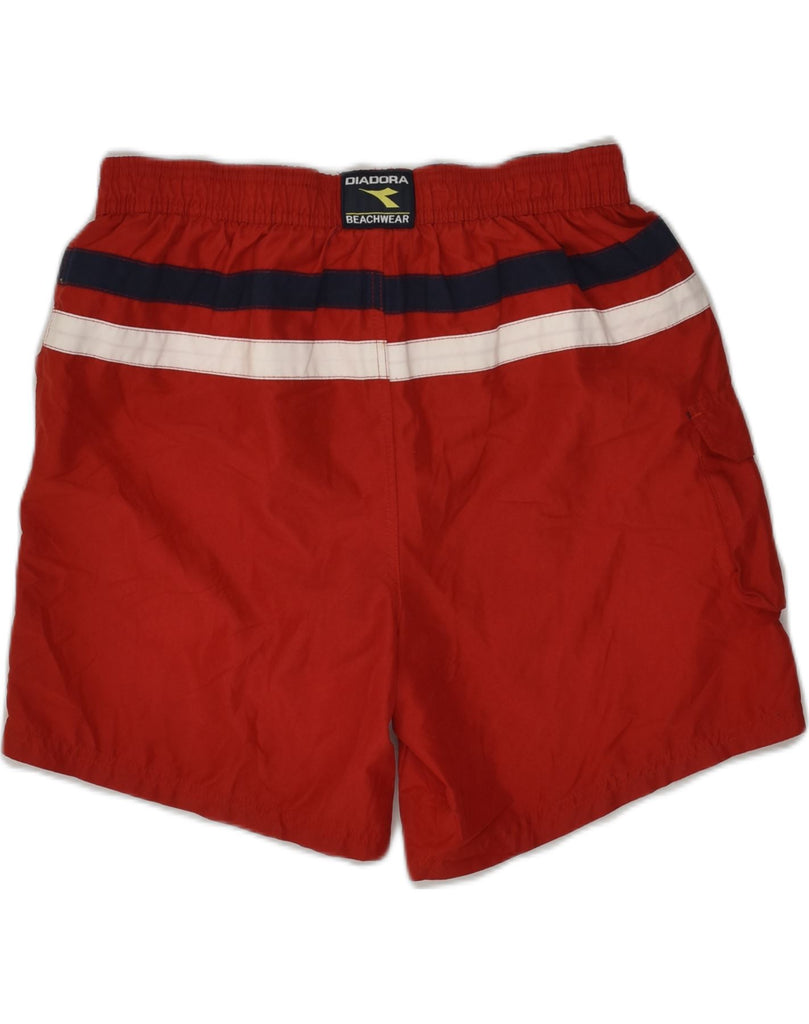 DIADORA Mens Swimming Shorts Large Red Striped Polyester | Vintage Diadora | Thrift | Second-Hand Diadora | Used Clothing | Messina Hembry 