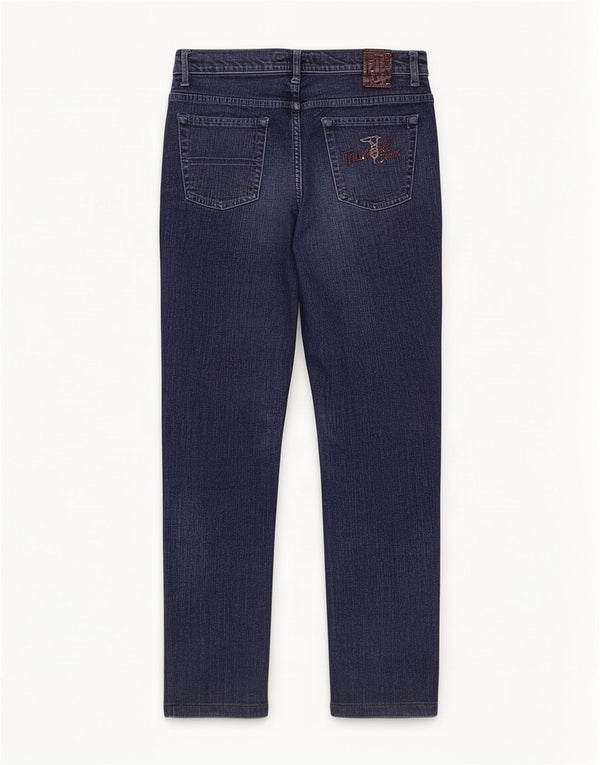 Trussardi Womens Straight Jeans W28 L29 Navy Blue Cotton