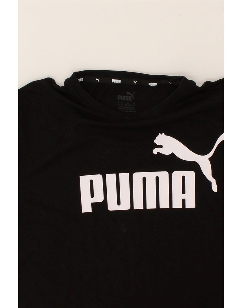 PUMA Boys Graphic T-Shirt Top 15-16 Years Black Cotton | Vintage Puma | Thrift | Second-Hand Puma | Used Clothing | Messina Hembry 