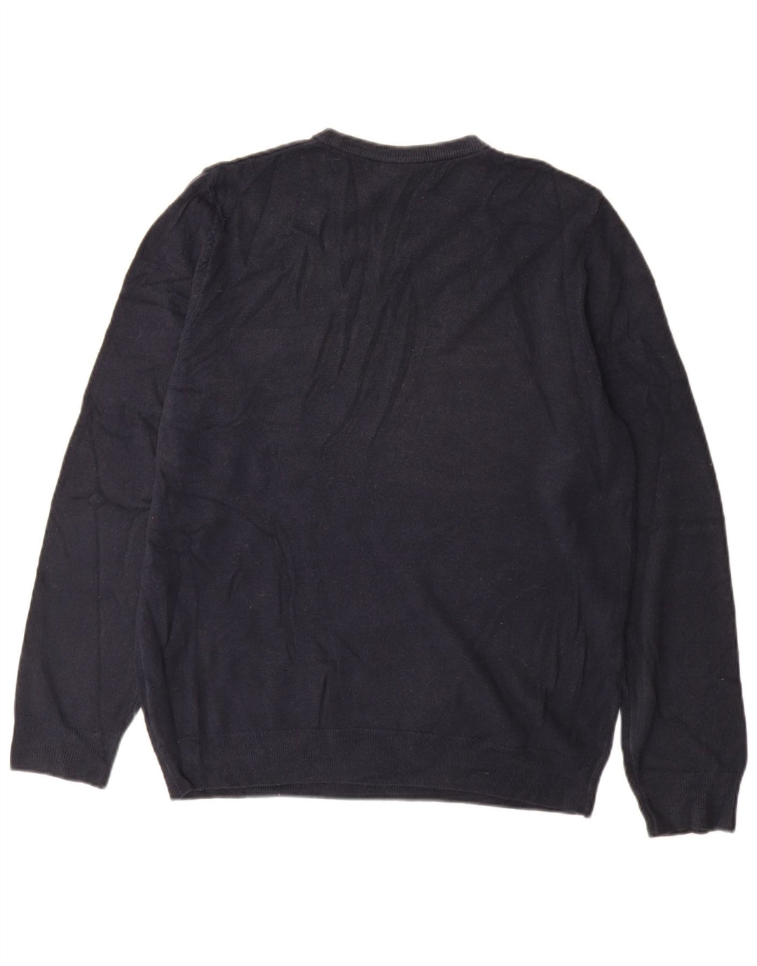 Marks & Spencer Mens Crew Neck Jumper Sweater Large Navy Blue Acrylic