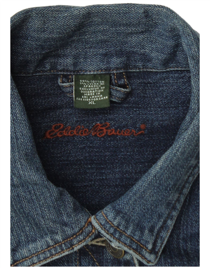 Eddie Bauer Womens Denim Jacket UK 18 XL Navy Blue Cotton