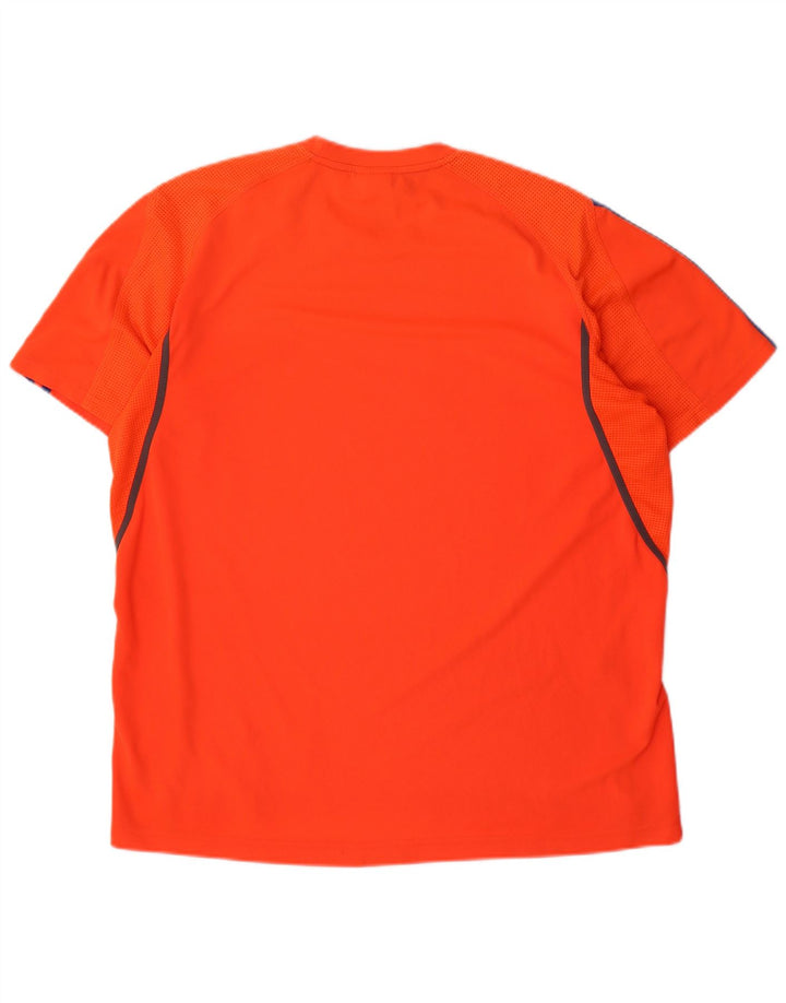 ADIDAS Mens T-Shirt Top Large Orange Polyester