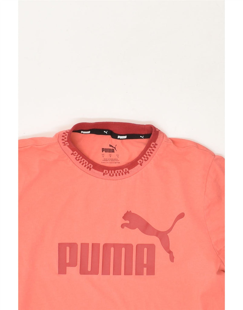 PUMA Womens Graphic T-Shirt Top UK 10 Small Pink Cotton | Vintage Puma | Thrift | Second-Hand Puma | Used Clothing | Messina Hembry 