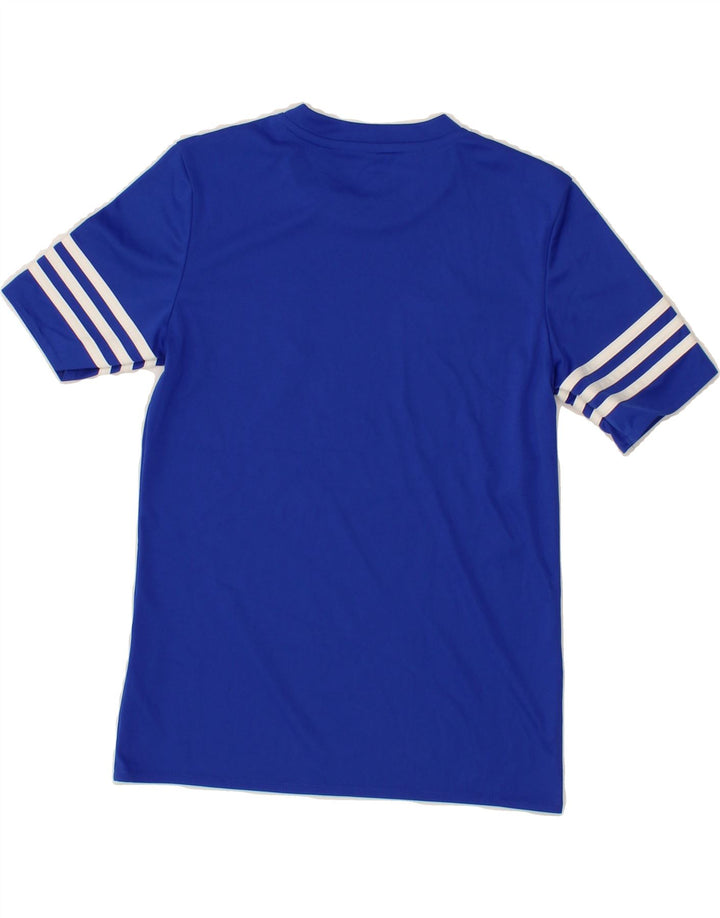 ADIDAS Boys Climalite T-Shirt Top 11-12 Years Large  Blue Polyester Vintage Adidas and Second-Hand Adidas from Messina Hembry 