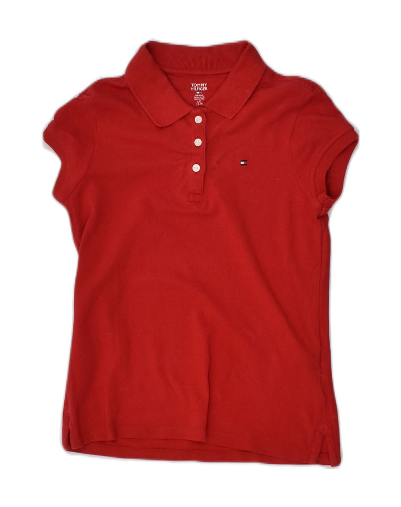 TOMMY HILFIGER Girls Polo Shirt 12-13 Years Large Red Cotton | Vintage Tommy Hilfiger | Thrift | Second-Hand Tommy Hilfiger | Used Clothing | Messina Hembry 