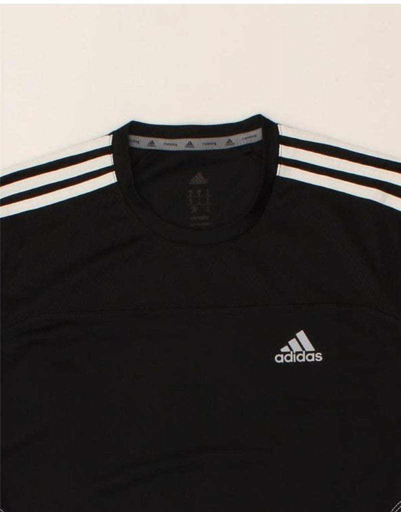 ADIDAS Mens T-Shirt Top Small Black Polyester | Vintage Adidas | Thrift | Second-Hand Adidas | Used Clothing | Messina Hembry 