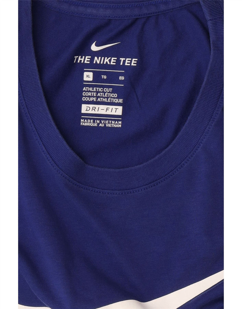 NIKE Mens Dri Fit Graphic T-Shirt Top XL Blue Vintage Nike and Second-Hand Nike from Messina Hembry 