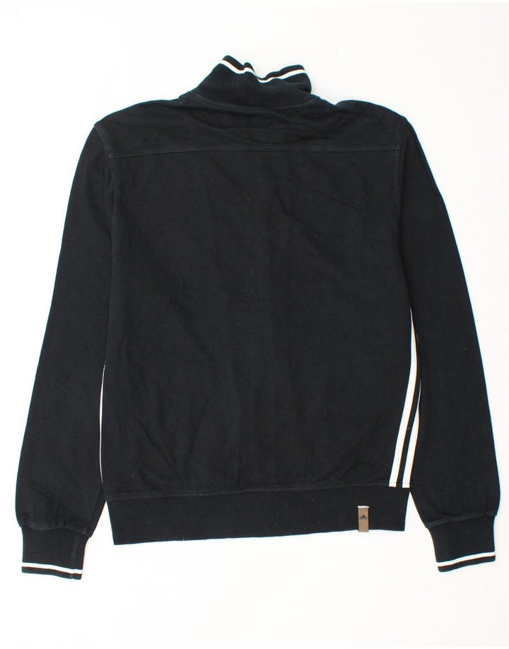 ADIDAS Mens Tracksuit Top Jacket UK 36/38 Small Black Cotton