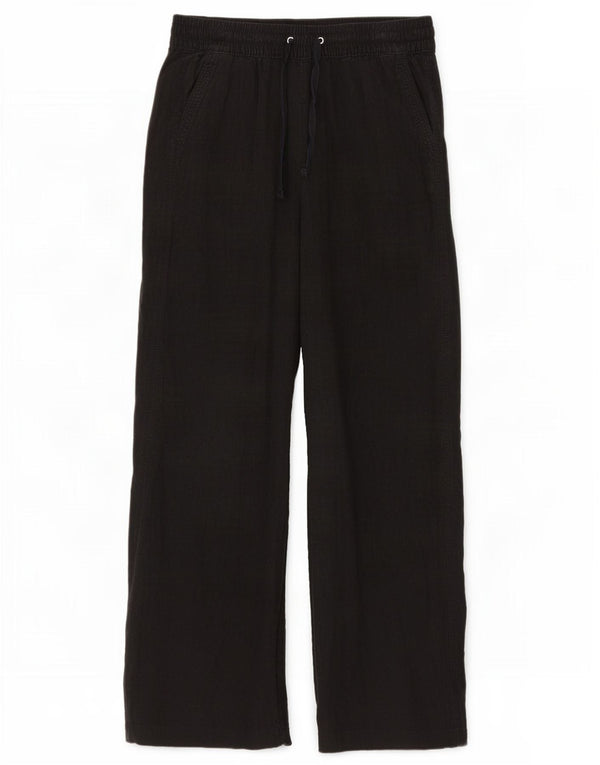 Marks & Spencer Womens Straight Casual Trousers UK 10 Small W30 L27 Black
