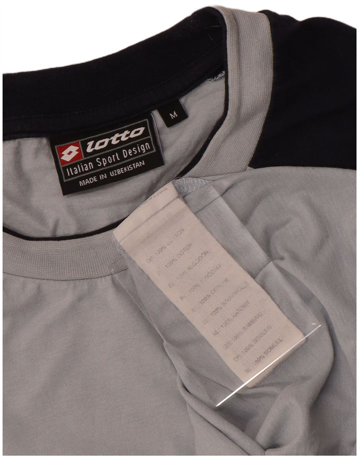Lotto Mens Graphic T-Shirt Top Medium Grey Colourblock Cotton