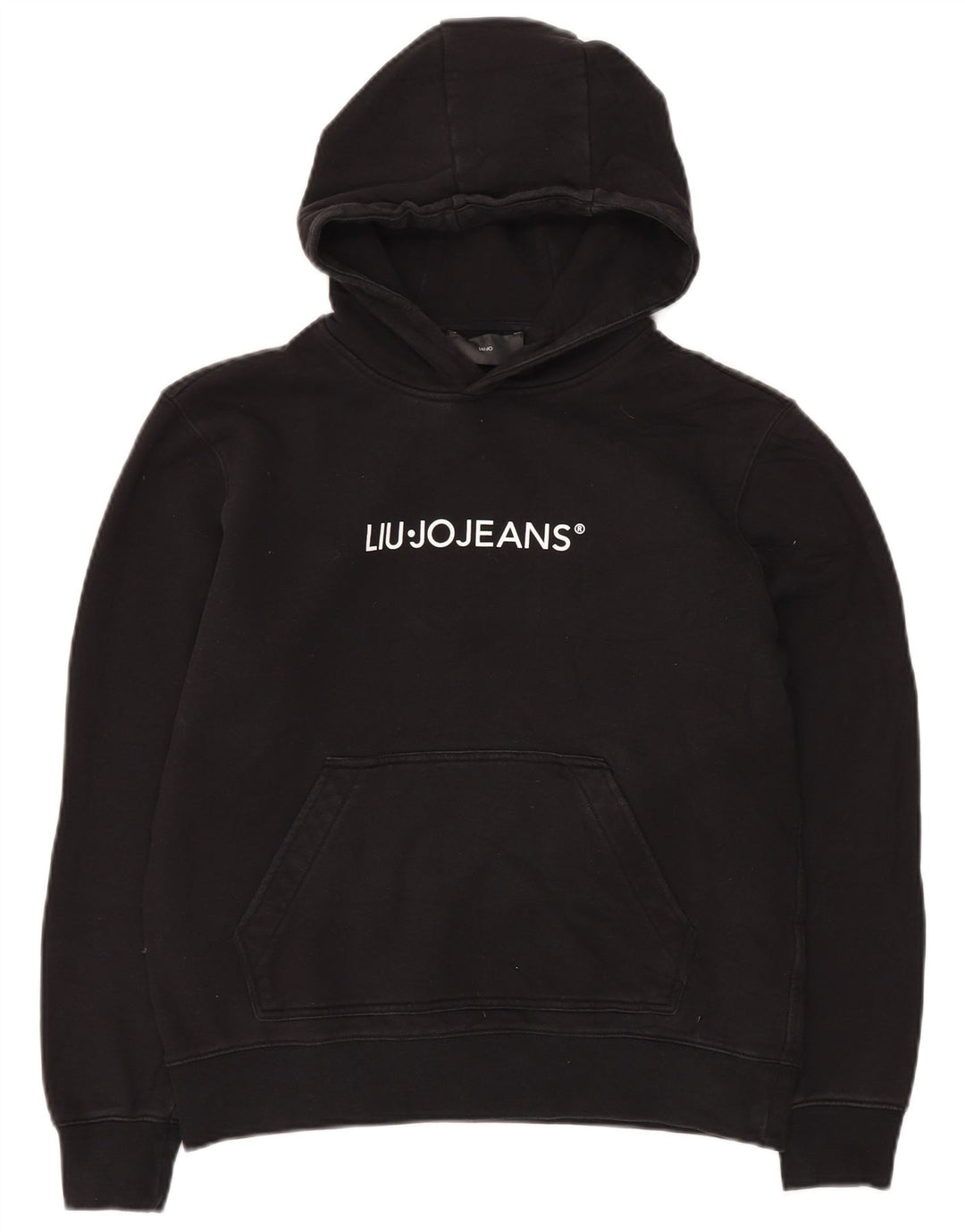 Liu Jo Mens Graphic Hoodie Jumper Small Black Cotton
