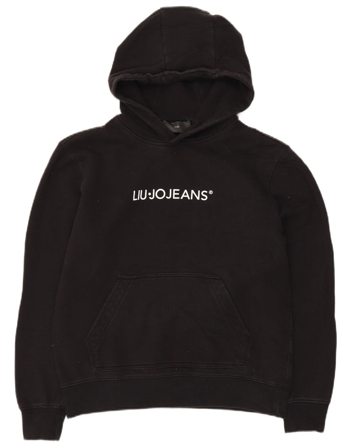 Liu Jo Mens Graphic Hoodie Jumper Small Black Cotton