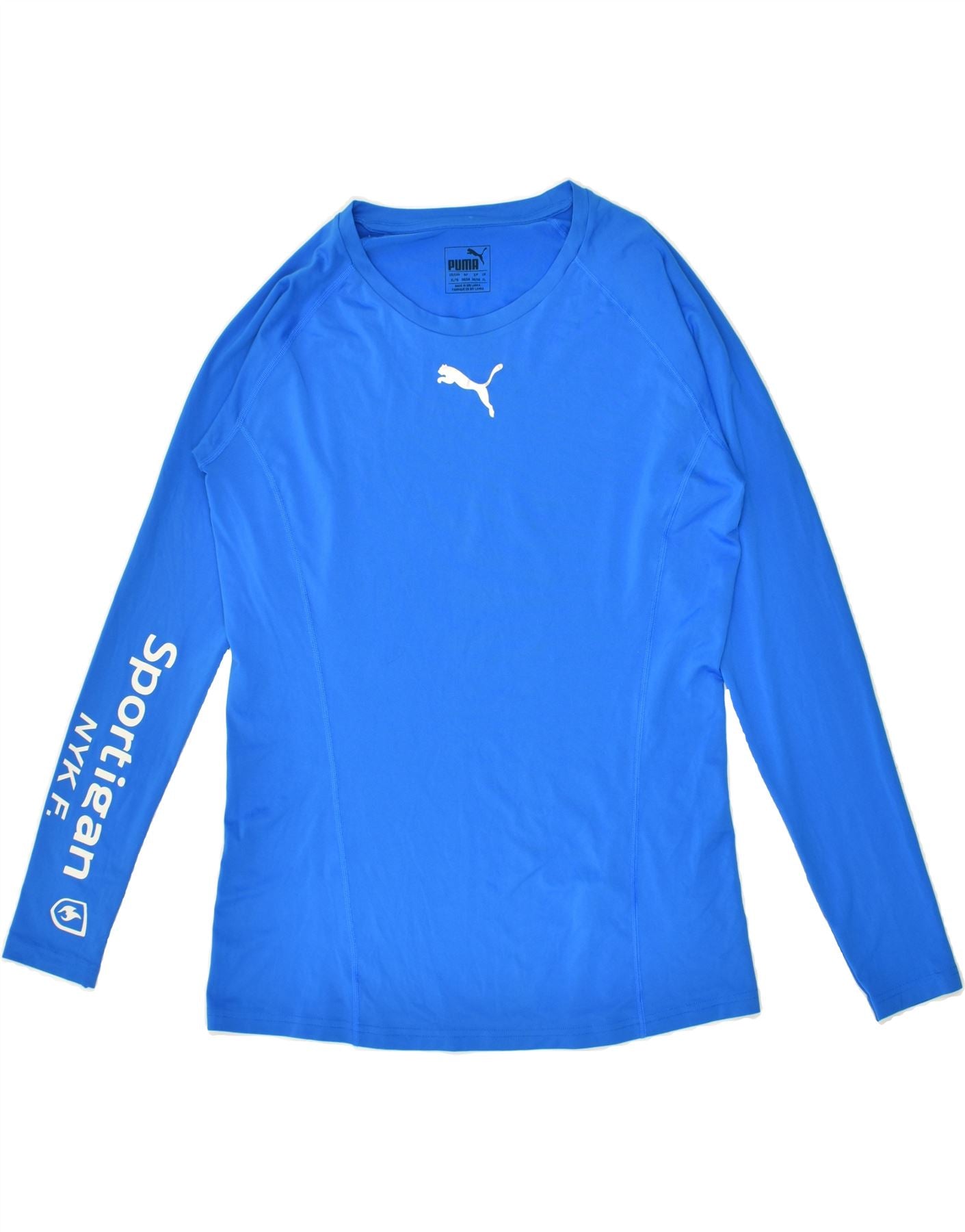 PUMA Mens Graphic Top Long Sleeve XL Blue Polyester