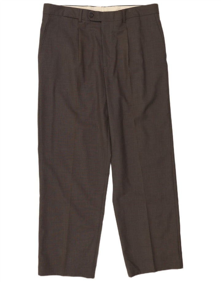 Vintage Mens Pegged Suit Trousers W38 L29 Grey Polyester