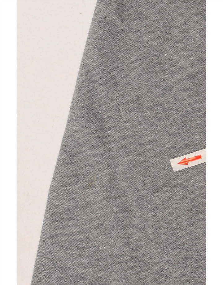 VINTAGE Mens Graphic Tracksuit Top Jacket XL Grey Cotton