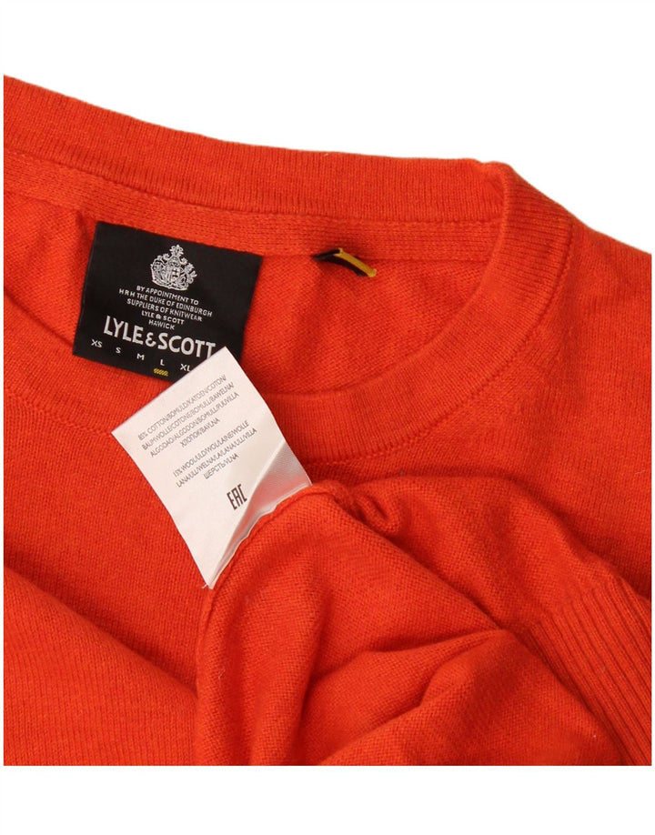 Lyle & Scott Mens Crew Neck Jumper Sweater Large Red Cotton