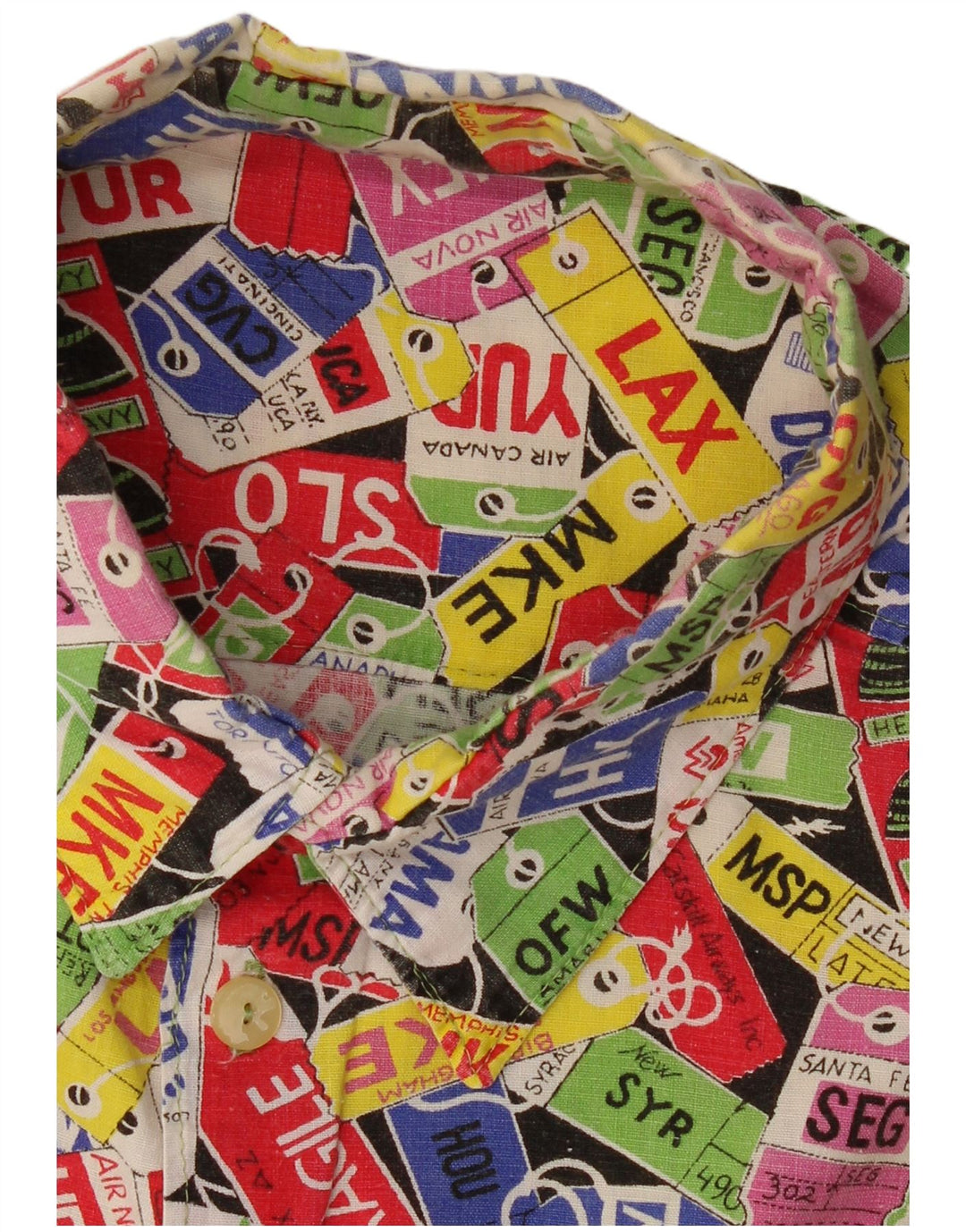 VINTAGE Mens Abstract Pattern Short Sleeve Shirt 2XL Multicoloured