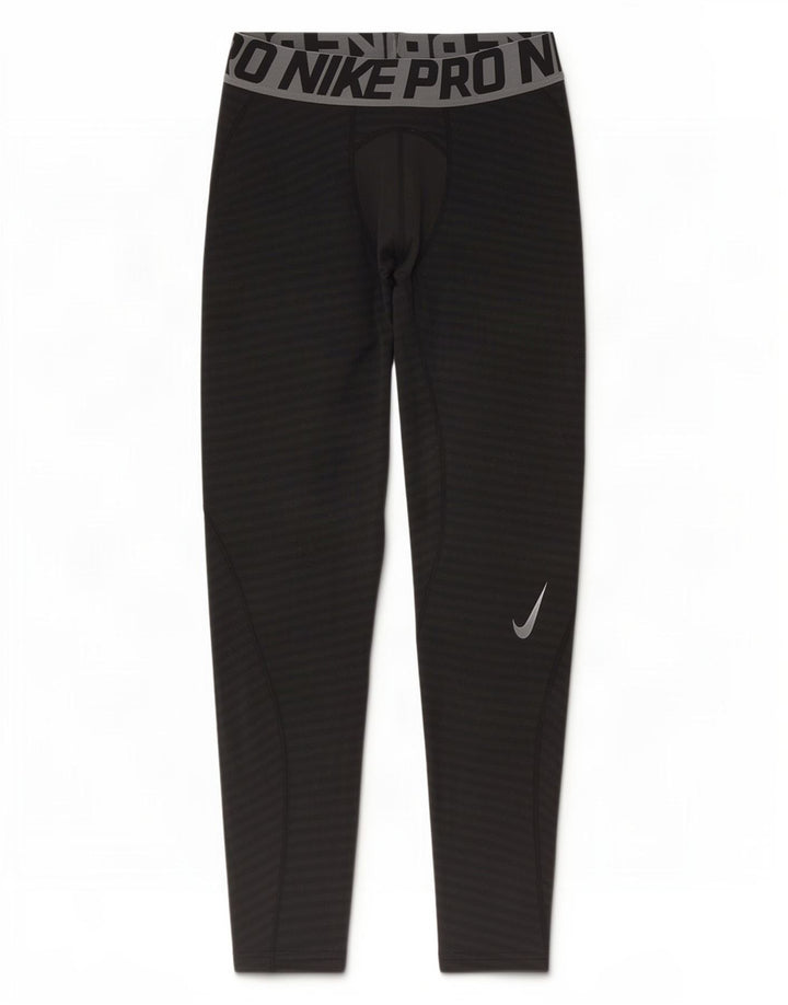 Nike Mens Dri Fit Graphic Leggings Medium Black Striped Polyester