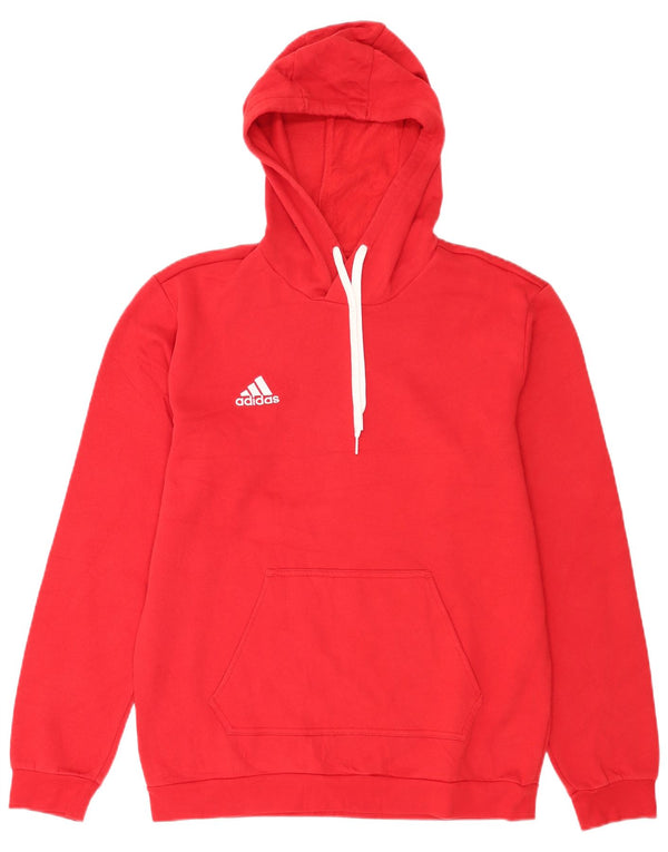 Adidas Mens Hoodie Jumper Medium Red Cotton