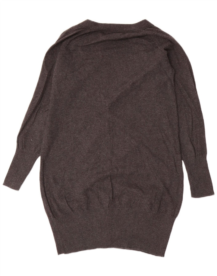 Zara Womens Cardigan Sweater UK 12 Medium Grey Cotton