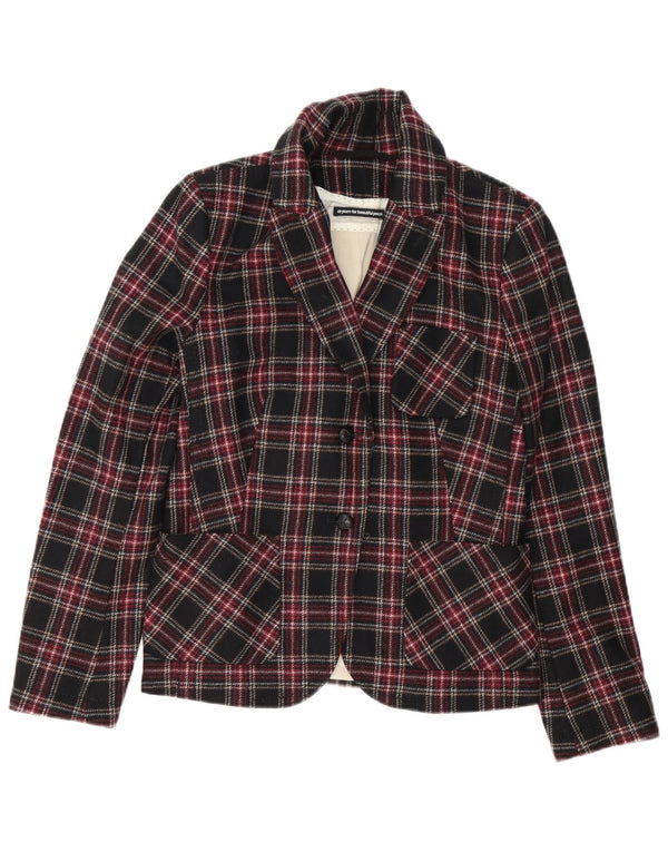 Drykorn Womens 2 Button Blazer Jacket US 4 Small Multicoloured Plaid