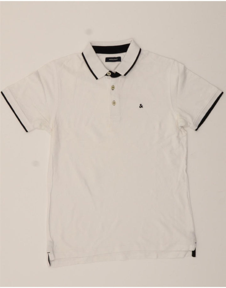 JACK & JONES Mens Polo Shirt Small White Vintage Jack & Jones and Second-Hand Jack & Jones from Messina Hembry 