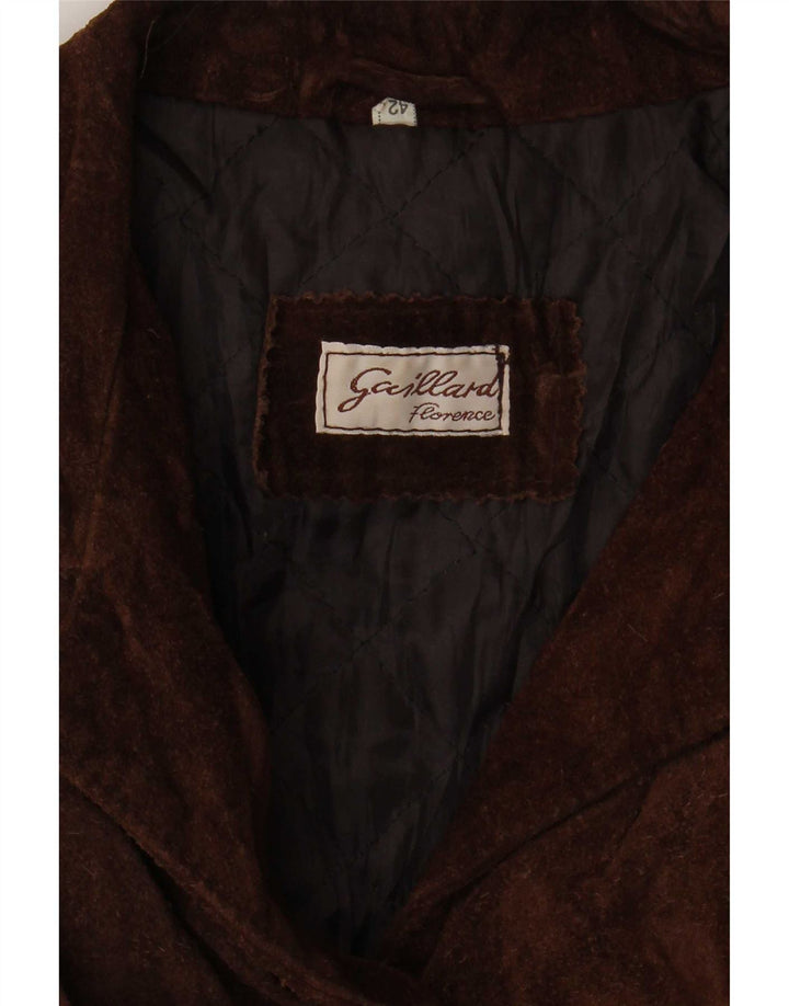 Vintage Womens Oversized Suede Jacket IT 42 Medium Brown