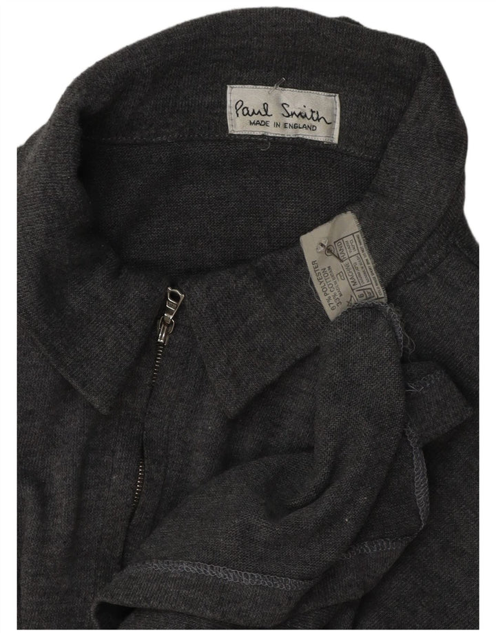 Paul Smith Mens Zip Neck Polo Shirt 2XL Grey Polyester