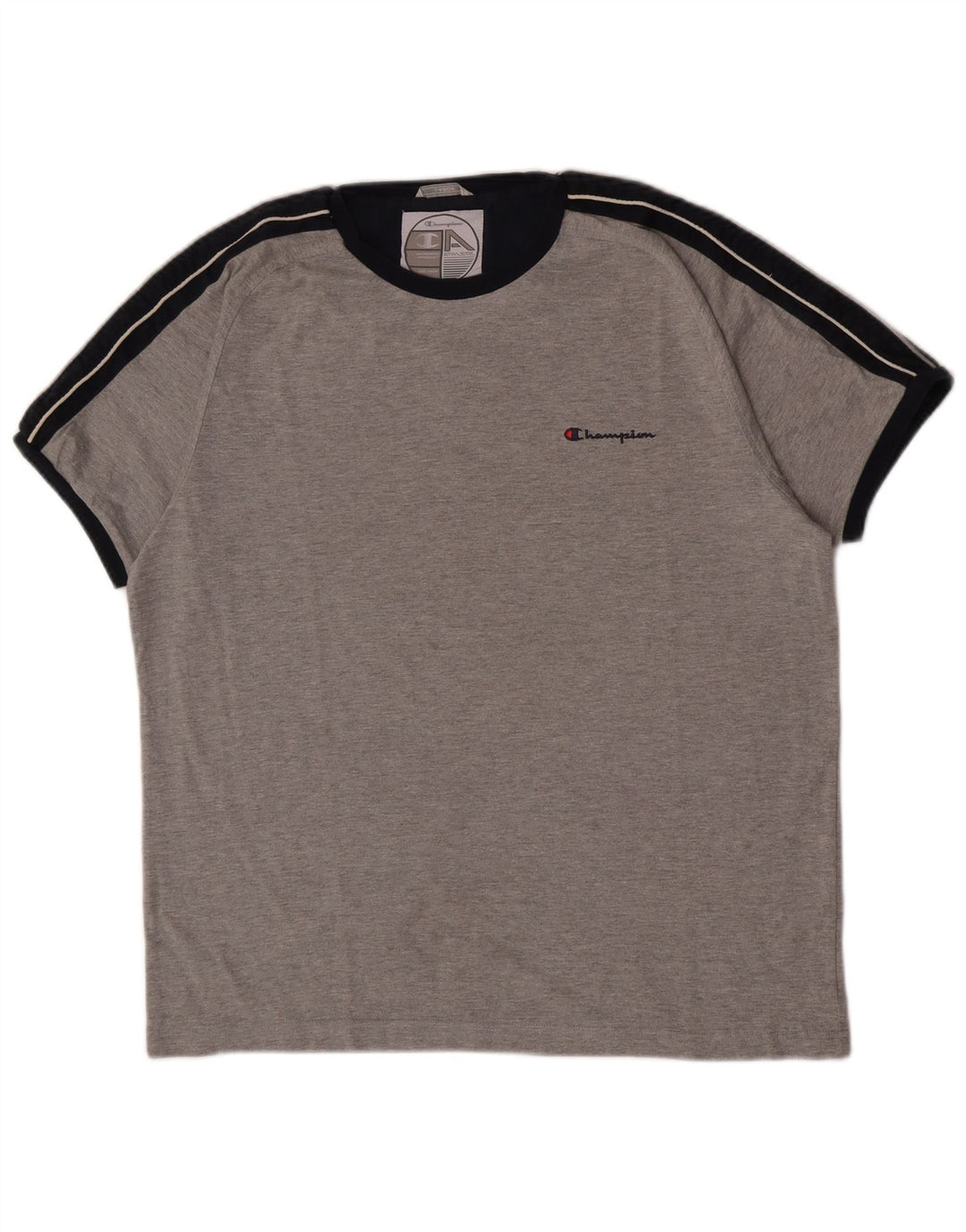 Champion Mens T-Shirt Top Large Grey Cotton