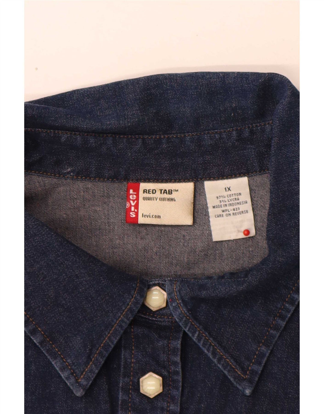 Levi's Womens Denim Shirt UK 18 XL Navy Blue Cotton