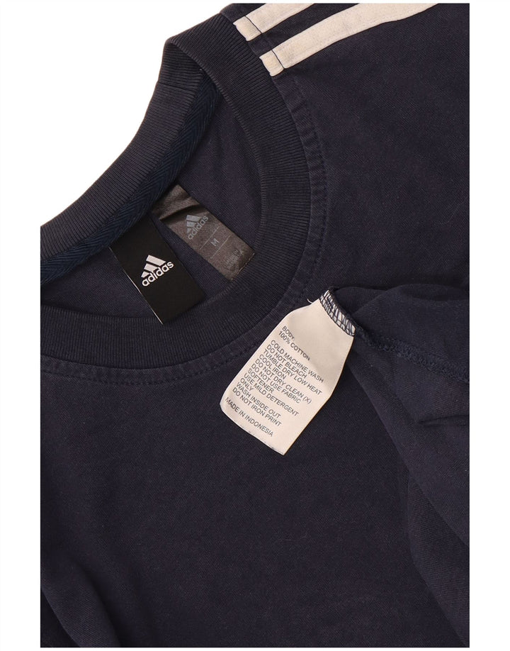 Adidas Mens T-Shirt Top Medium Navy Blue Cotton