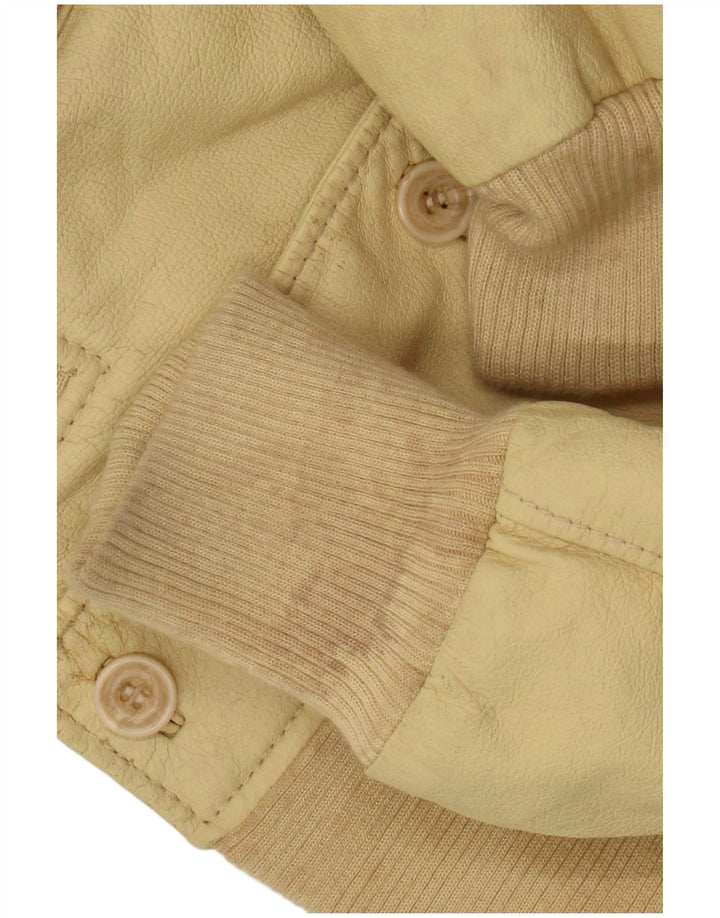 Vintage Mens Leather Jacket IT 50 Large Yellow Leather