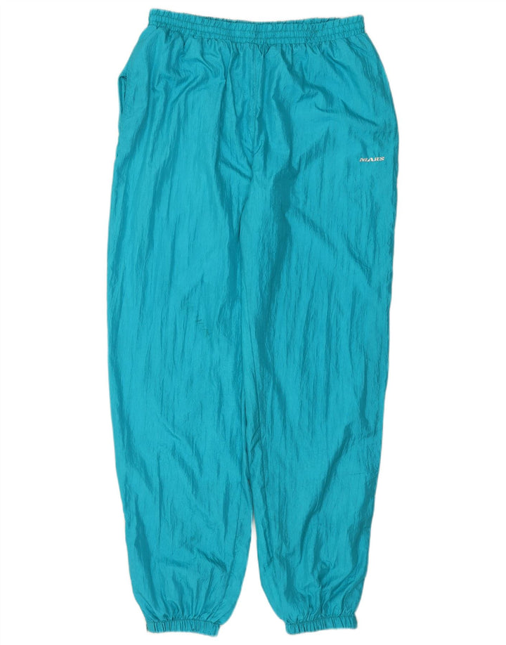 VINTAGE Womens Tracksuit Trousers Joggers UK 16 Large Blue Polyamide
