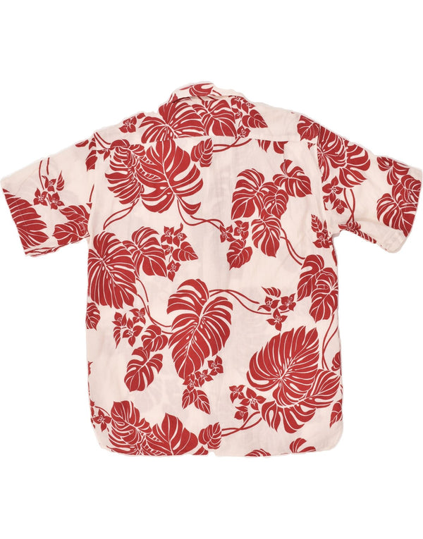 NEW ENGLAND Mens Short Sleeve Shirt XL Red Floral
