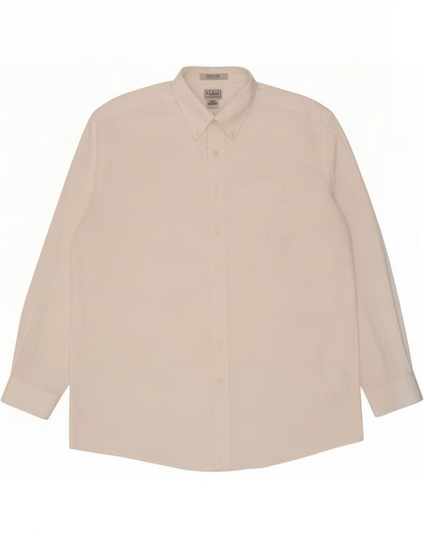 L.L.Bean Mens Traditional Fit Shirt Size 18 2XL White Cotton