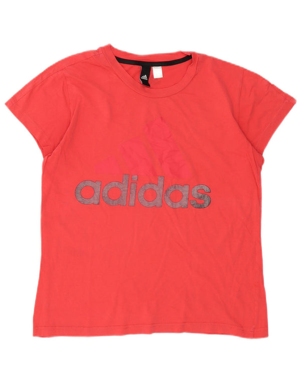 Adidas Womens Graphic T-Shirt Top UK 14 Medium Red